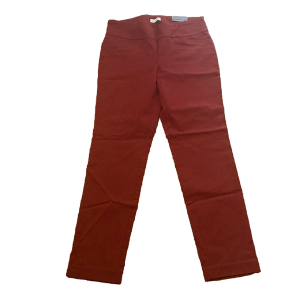 NWT Van Heusen Super Stretch Pull On Pants Rust 6 Short Slim Fit